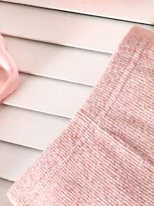 SHEIN Baby Girl Bottoms, Fashion Minimalist Casual Cute Floral Crochet Warm Versatile Style, New Autumn/Winter - Pink - View 6