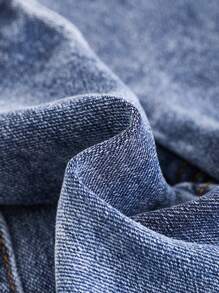 Cozy Pixies Baby Girl Solid Color Side Pocket Denim Cargo Jeans - Medium Wash - View 5