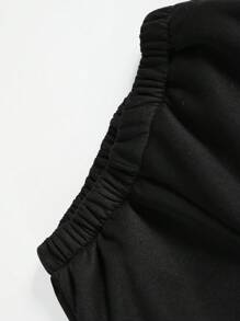 SHEIN Conjunto de 2 peças com Top Polo Listrada Formal + Calça Cargo para Meninos, Conjunto de Outono/Inverno na Moda para Meninos