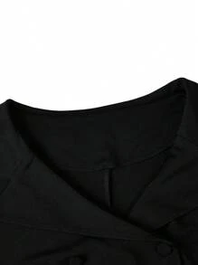 SHEIN Clasi Robe longue vintage élégante noire ajustée pour femmes de grande taille