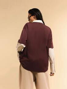 Athîral 圣诞节 T 恤，棕色印花 T 恤 - 棕色 - 查看 2