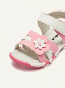 Cozy Pixies 1pair Fashion Versatile Vintage Casual Comfy Cute Beach Sandal For Little Girls, Dual-Color Sole
