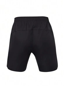 Manfinity Sport Corelite Boyfriend Style Men's Graphic Print Elastic Waist Split Leg Athletic Shorts, Summer