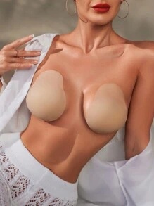 1 par de pegatinas adhesivas de silicona sólida para levantar el pecho, antideslizantes
