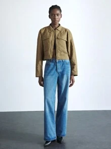 Maija Women's Solid Color With Pockets Metal Buckle Front Loose Long Sleeve Padded Coat, Early Spring / Winter Festival