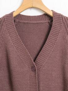 Tween Boy Textured Panel Pockets Knit Cardigan, Warm For Autumn/Winter