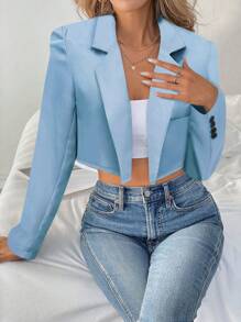 Chiquease Blazer ligero de mujer informal de unicolor corto