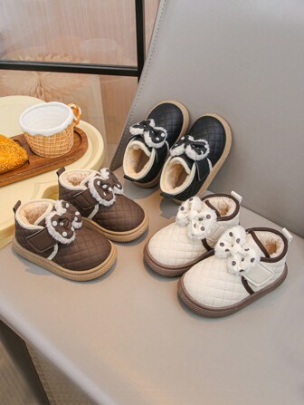 1 Para Chłopięcych I Dziewczęcych Polarowych Śniegowców, Dziecięce Ciepłe Zimowe Buty Sportowe Na Zewnątrz, Buty Niemowlęce