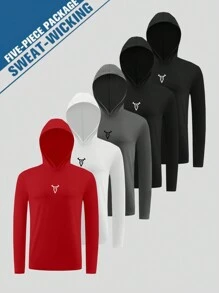 Manfinity Sport Corelite Boyfriend-Stil Herren Sweatshirt mit Stier-Kopf-Aufdruck, Langarm Kapuzensweatshirt, lässiger Fitness-Sport-Pullover für Laufen und aktive Freizeitbekleidung, Herren Kapuzenpullover im Ausverkauf, langärmelige Basis-Kapuzenjacke, Y2K Hoodies für Herren