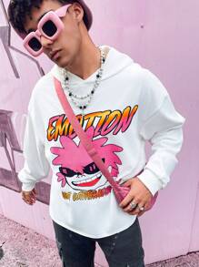 PAVTROS Sudadera con capucha blanca de manga larga y corta de estilo gráfico y callejero para hombre, regalo para el novio, regalo de Navidad - Blanco - Ver 6