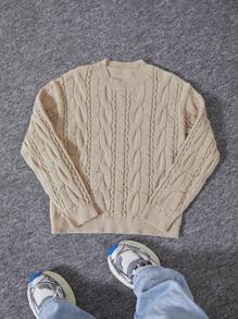 Maglione lavorato a maglia grossolana minimalista di colore unito per ragazzi pre-adolescenti, ottimo per l'autunno/inverno
