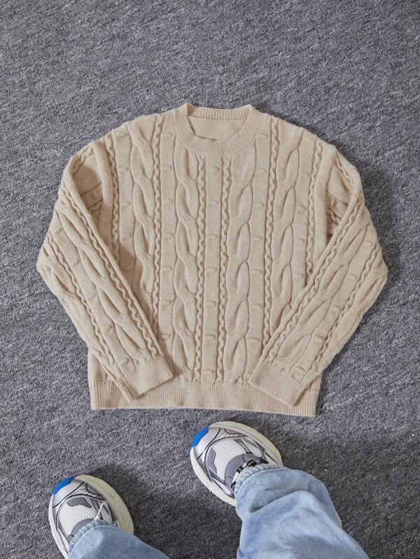 Maglione lavorato a maglia grossolana minimalista di colore unito per ragazzi pre-adolescenti, ottimo per l'autunno/inverno