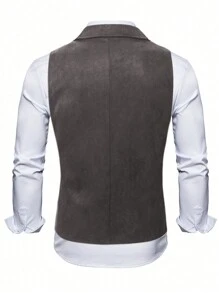 Manfinity AFTRDRK 男士休闲纯色双排扣链条装饰马甲