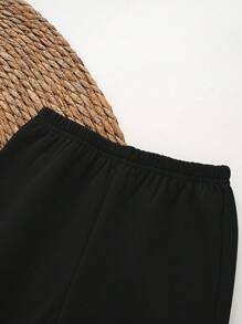 Cozy Pixies 2 Stücke/Set Baby Jungen Kontrast Farbe Flicken Gestrickt Weicher Rundhals Langarm Pullover & Jogginghose Set - Schwarz und Weiss - Übersicht 9