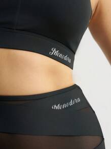 Menodora SHEIN Sport Slips de sport décontractés à imprimé lettre pour la danse de pole pour femmes