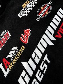 SHEIN Tween-Mädchen Sweatshirt in Strickoptik mit lockerem Schnitt, Rundhalsausschnitt und Buchstaben Aufdruck, einfarbig