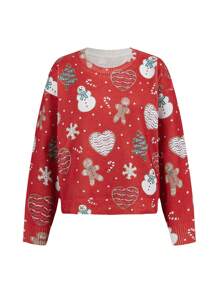 Glamance Polina Brazil Women Red Sweaters Wrist-Length Sleeve Round Neck Casual Geometric,Christmas,All Over Print Summer Outfits For Women Going Out