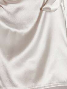 SHEIN X Garcia Sisters LuxeNights Luxury French Palace Style Lace Patchwork Furry Details Plus Size Pajama Set - White - View 7