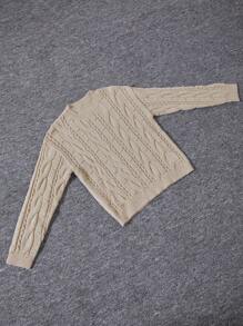 Maglione lavorato a maglia grossolana minimalista di colore unito per ragazzi pre-adolescenti, ottimo per l'autunno/inverno