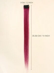 1pc Red Colored Straight Clip In Human Hair Extension Burgundy Color Clip Ins Hair Extensions Halloween Costumes - SBUGB - View 3