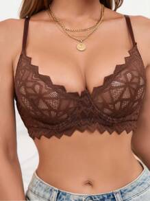 1 pieza Sujetador sexy sin aros ni relleno para mujer, lencería sexy