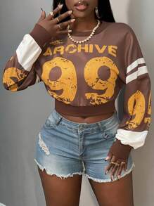 Slaydiva Nueva sudadera informal con estampado de letras para otoño, estilo callejero, adecuada para uso diario, Año Nuevo, Día de San Valentín