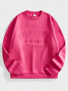 Forever 21 男士字母压纹保暖内衬运动衫和运动裤两件套，适合秋冬季穿着 - 玫紅色 - 查看 6