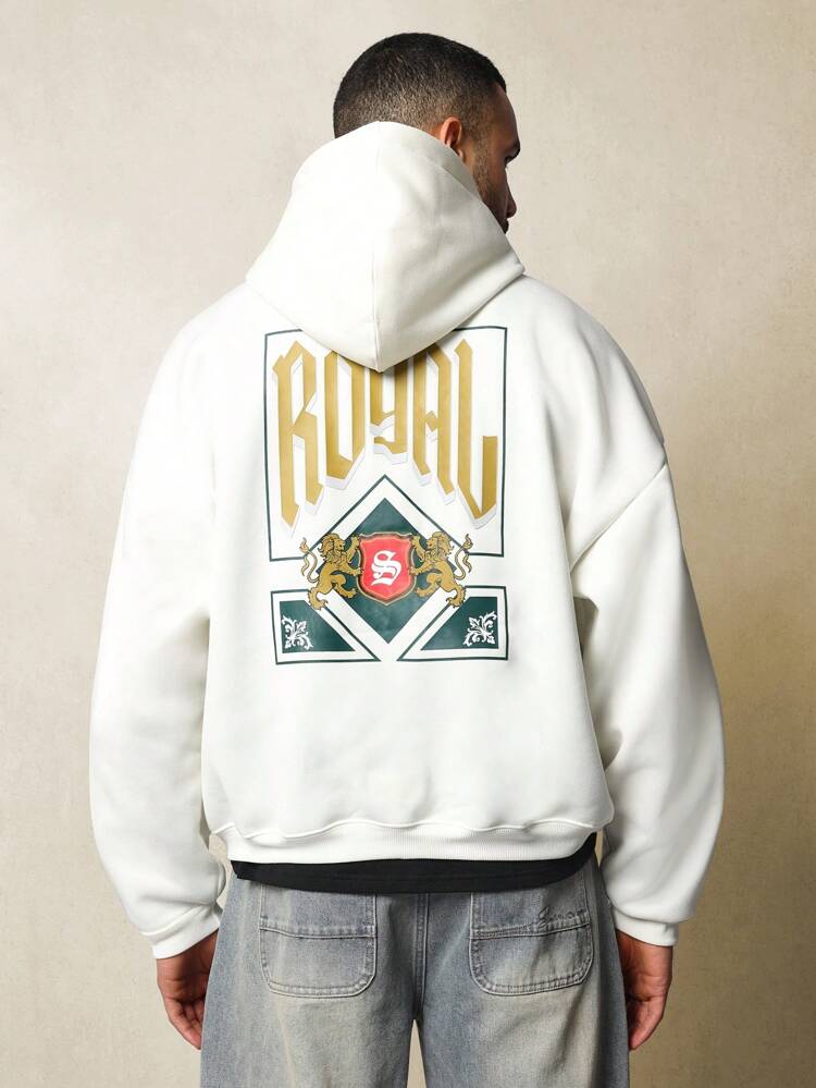 Bluza z kapturem i nadrukiem Royal Logo Heavyweight zapinana na suwak