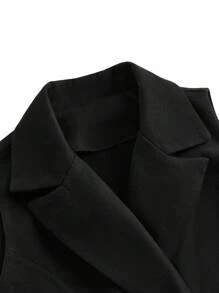 SHEIN LUNE 大码女式无袖修身优雅夹克（黑色）