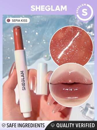 Pout-Perfect Shimmer Lip Plumper-Sepia Kiss Brillo Labial Humectante Y Voluminizador Brillo Labial SóLido Suero Voluminizador De Labios Nutritivo Y Antiadherente LáPiz Labial Con Aceite De Coco CosméTicos Para Labios Marca Belleza Maquillaje CosméTico Para Mujeres NiñAs Perfecto Para OtoñO Invierno Ideal Para Y2K Elegante Moda Adecuado Para CumpleañOs Navidad Presente Fiesta Listo Mejor Color