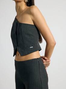 AiiRZ Conjunto de chaleco asimétrico y pantalón de tiro bajo