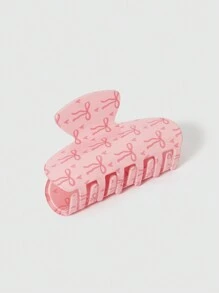 ROMWE Kawaii 1 件粉色蝴蝶结花朵蝴蝶结设计发夹，优雅发夹，适合女士情人节发夹，爪夹，发夹，发夹，发夹，发夹，接发夹 - 彩色 - 查看 1