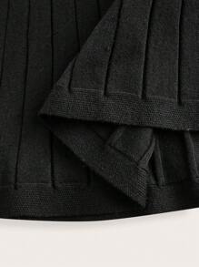 Modelyn 2pcs Women Casual Short Sleeve Knit Top And Skirt Set, Autumn/Winter 2 Pieces Set - Black - View 4