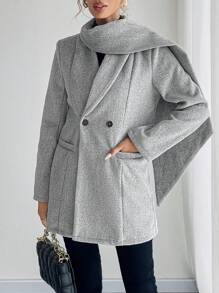 SHEIN Clasi Women's Capelet Collar Blend Blazer Fall Cloth For Women