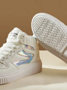 CUCCOO EASI Plus Size Women's Breathable Sport Shoes, Comfortable High Top Casual Sneakers For Students New Year Holiday Vibe Fall And Winter Tainers