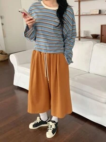 DAZY Pantalon de jogging ample à taille élastique pour femmes - Kaki - Voir 7