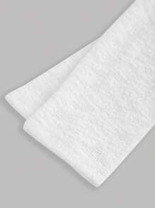 SHEIN Teen Girl Elegant White Tie Decor Neck Knitted Long Sleeve Loose Fit T-Shirt - White - View 4