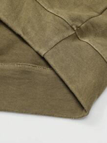 PAVTROS Áo hoodie cotton 1 chiếc in chữ giản dị cho nam, áo nỉ họa tiết, quần áo nam mùa thu đông, áo hoodie kaki - Cà phê nâu - Xem 5