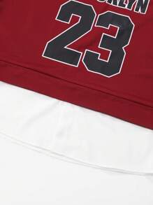 Manfinity Sporsity Herren lässige Hoodie-Pullover aus zweifarbigem Patchwork mit Buchstaben-Muster für den Herbst