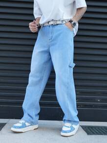Manfinity Hypemode Men's Pocket Straight Loose Casual All-Match Jeans