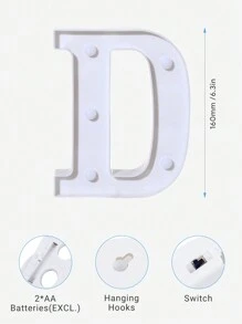 Teckwe LED字母燈 發光字母與數字夜燈，適用於居家、酒吧、婚禮、生日派對裝飾 - 黃色 - 查看 6