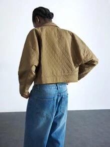 Maija Women's Solid Color With Pockets Metal Buckle Front Loose Long Sleeve Padded Coat, Early Spring / Winter Festival