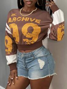 Slaydiva Nueva sudadera informal con estampado de letras para otoño, estilo callejero, adecuada para uso diario, Año Nuevo, Día de San Valentín