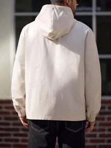 Manfinity Homme Chaqueta con capucha casual para hombre, con forro térmico y cordón, ideal para otoño/invierno y salidas. Chaqueta de moda con mangas largas y bloques de color, un regalo perfecto para amigos, esposo o novio