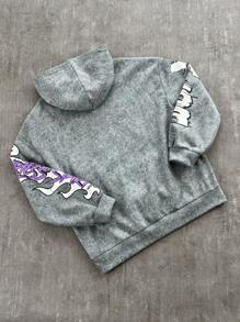 SHEIN Bolty青少年男童宽松印花卫衣，街头风，秋冬款 - 彩色 - 查看 2