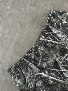 SHEIN Pantalón de chándal informal con estampado de rama suelta para niño preadolescente - Multicolor - Ver 4