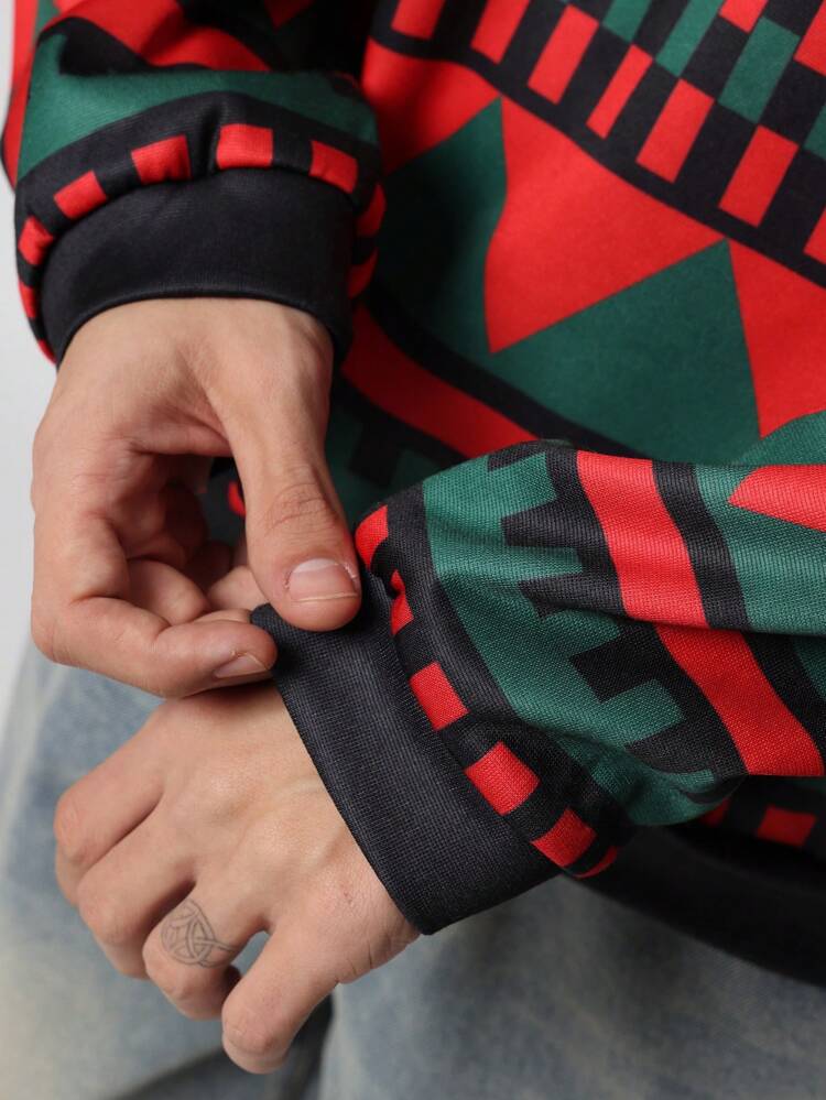 Sweatshirts Mountain Landscape Nordic Pattern Outdoor Adventure Pullover