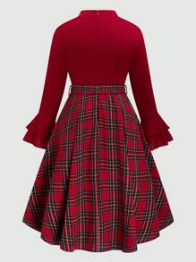 SHEIN Clasi Plus Size Women Woven Floral Elegant Autumn Dress, Christmas Outfit For New Year Clothes Maxi Women Outfit