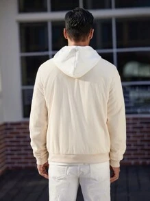 Manfinity Homme Chaqueta casual de manga larga con parches para hombre, chaqueta ligera y abrigada para salir en otoño, regalo para amigos, esposo o novio