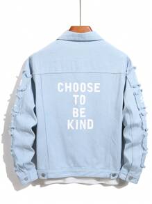 Manfinity EMRG Men's Simple Casual Denim Jacket, Daily Wear